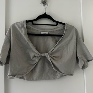 Joah brown twisted crop top
